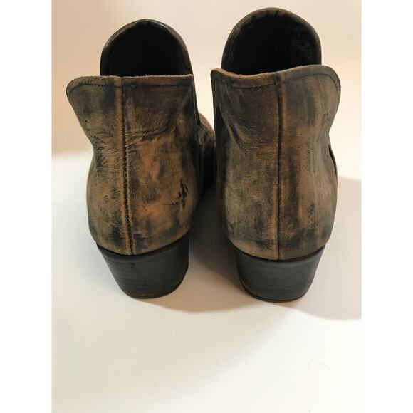 Musse & Cloud Netflix Leather Laser Cut Ankle Boots 10 Athropologie - Picture 9 of 10